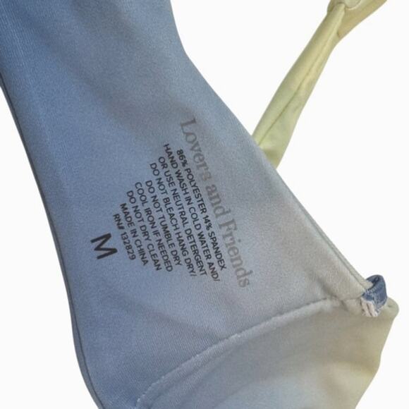Lovers and Friends Danya Bikini Top in Yellow & Blue Ombre Full Width Wired M - Picture 5 of 8